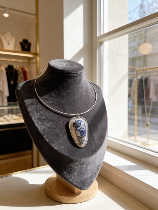 Jewelry - Sterling Silver Blue Sodalite Pendant only